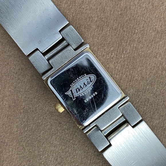 Vintage Fossil Peak a Boo 2 Tone Bracelet Watch - Picture 4 of 10